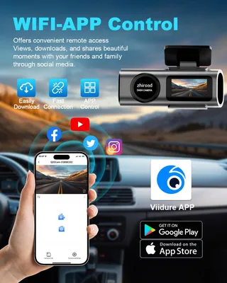 ZHIROAD Dashcam 4K WiFi 170° Nachtzicht 64GB SD 24H Monitor — miniatuur 3