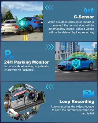 ZHIROAD Dashcam 4K WiFi 170° Nachtzicht 64GB SD 24H Monitor — miniatuur 5