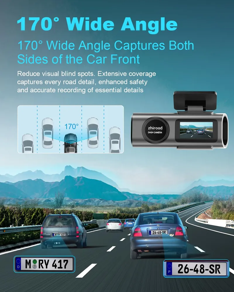 ZHIROAD Dashcam 4K WiFi 170° Nachtzicht 64GB SD 24H Monitor — foto 7