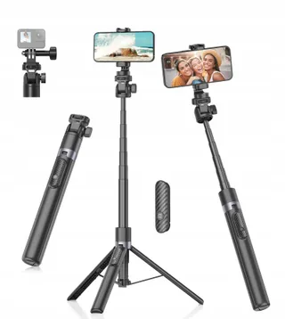 GAHENWO Selfiestatief 173cm Tripod Actiecamera Telefoon Afstandsbediening — miniatuur 1