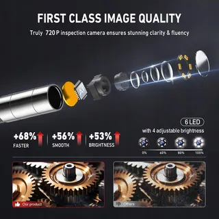 RALCAM Endoscoopcamera 6,2mm 360° 4,3" HD 720P IP67 Waterdicht — miniatuur 3