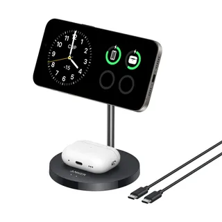 ANKER MagGo MagSafe Oplader 15W 2-in-1 Qi2 iPhone AirPods — miniatuur 1