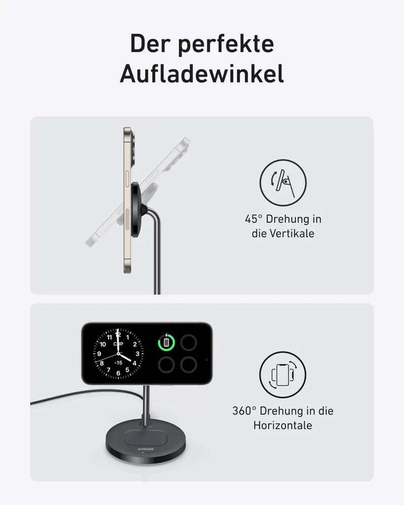 ANKER MagGo MagSafe Oplader 15W 2-in-1 Qi2 iPhone AirPods — foto 4