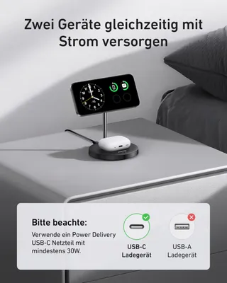 ANKER MagGo MagSafe Oplader 15W 2-in-1 Qi2 iPhone AirPods — miniatuur 3
