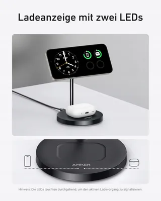 ANKER MagGo MagSafe Oplader 15W 2-in-1 Qi2 iPhone AirPods — miniatuur 5