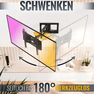 RICOO TV Muurbeugel Draaibaar 31-65 Inch 95kg VESA 400x400 — miniatuur 3