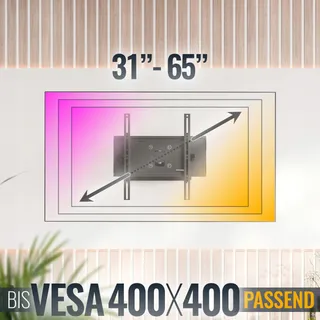 RICOO TV Muurbeugel Draaibaar 31-65 Inch 95kg VESA 400x400 — miniatuur 7