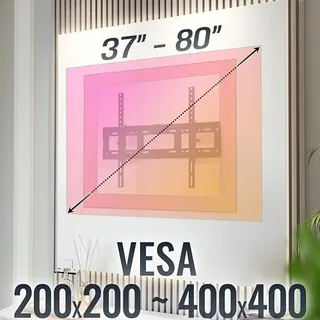 RICOO R07 TV Muurbeugel Kantelbaar 37-80 Inch 100kg VESA 600x400 — miniatuur 5