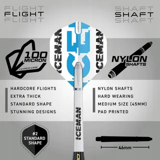 RED DRAGON Gerwyn Price Iceman Dartset 50-delig 22g Steeltip — miniatuur 3