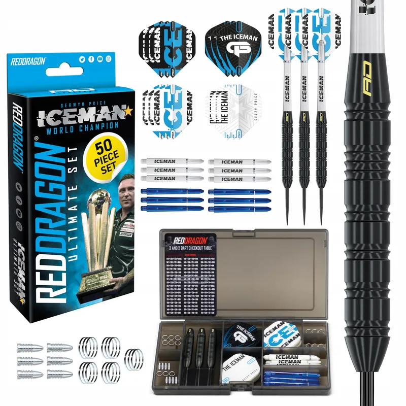 RED DRAGON Gerwyn Price Iceman Dartset 50-delig 22g Steeltip — foto 1