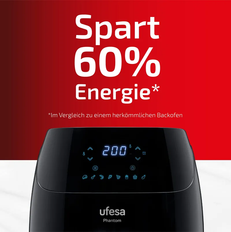 UFESA AF5000 Phantom Heteluchtfriteuse 5L WiFi LED App — foto 2