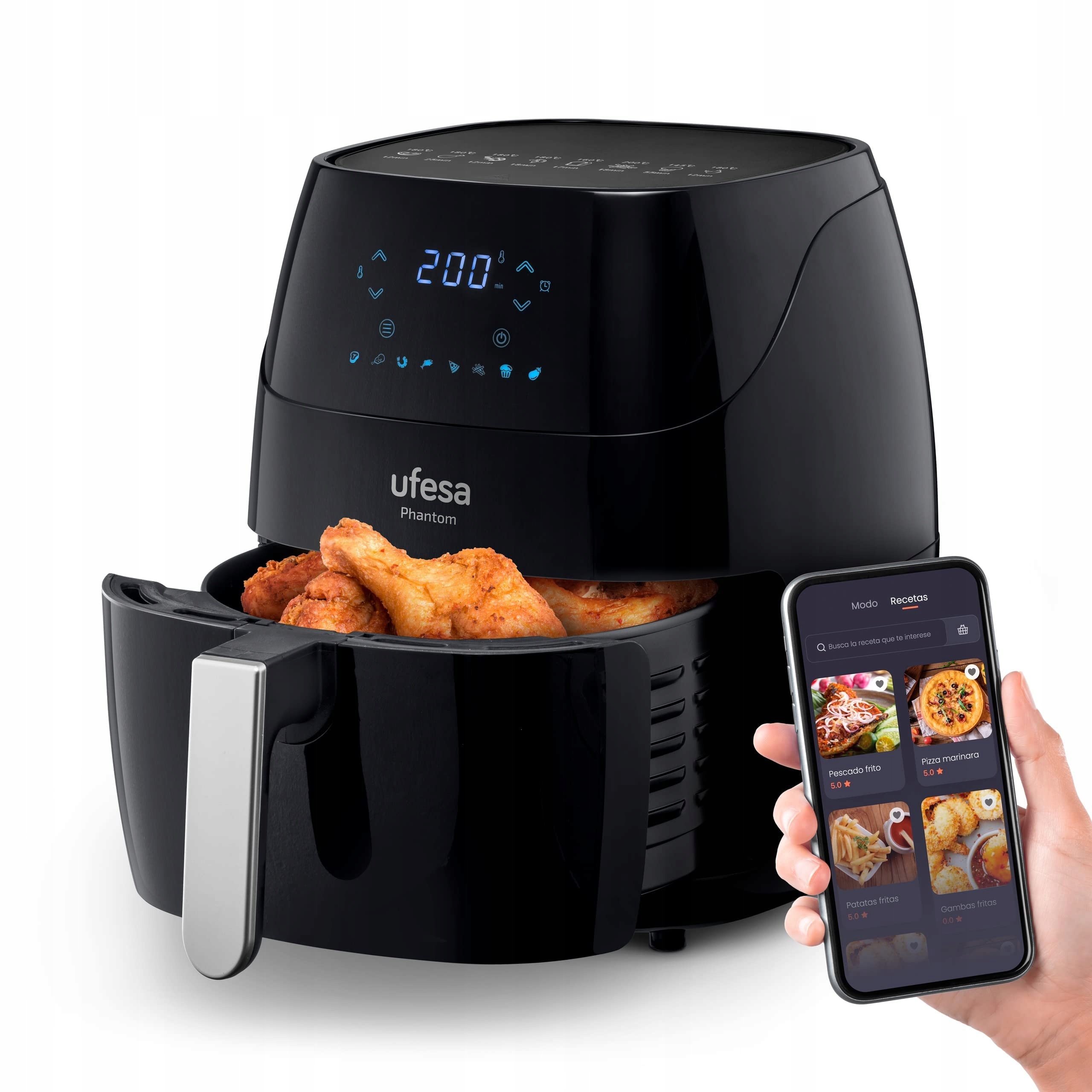 UFESA AF5000 Phantom Heteluchtfriteuse 5L WiFi LED App