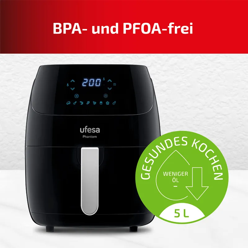 UFESA AF5000 Phantom Heteluchtfriteuse 5L WiFi LED App — foto 3