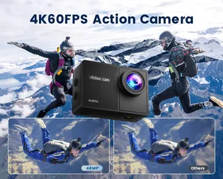 4K 60FPS Actioncam 64GB 8X Zoom 40M 48MP EIS Waterdicht WiFi — miniatuur 2
