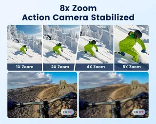 4K 60FPS Actioncam 64GB 8X Zoom 40M 48MP EIS Waterdicht WiFi — miniatuur 4
