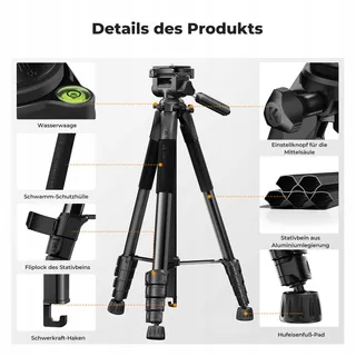 K&F CONCEPT Licht Statief 190cm Camera Smartphone met Tas — miniatuur 9