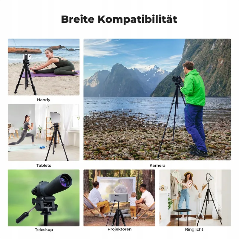 K&F CONCEPT Licht Statief 190cm Camera Smartphone met Tas — foto 8