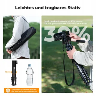 K&F CONCEPT Licht Statief 190cm Camera Smartphone met Tas — miniatuur 3