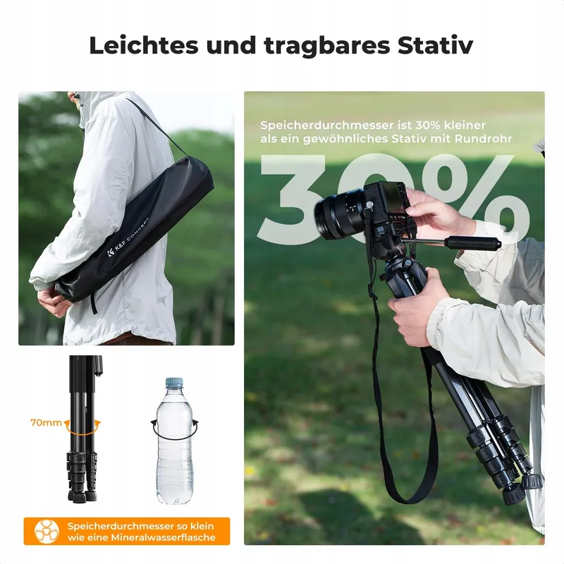 K&F CONCEPT Licht Statief 190cm Camera Smartphone met Tas — foto 3