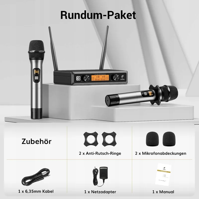 TONOR UHF Draadloze Dubbele Microfoon Karaoke DJ Kerk 60m — foto 9