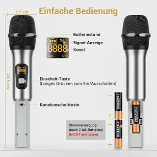 TONOR UHF Draadloze Dubbele Microfoon Karaoke DJ Kerk 60m — miniatuur 7