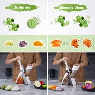 SUPMAKIN Mandoline Groentesnijder Verstelbaar Groen — miniatuur 3