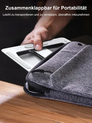 CIRYCASE Laptopstandaard Verstelbaar Aluminium Koelend Zilver — miniatuur 6