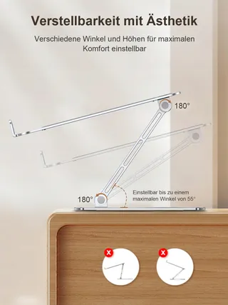 CIRYCASE Laptopstandaard Verstelbaar Aluminium Koelend Zilver — miniatuur 4