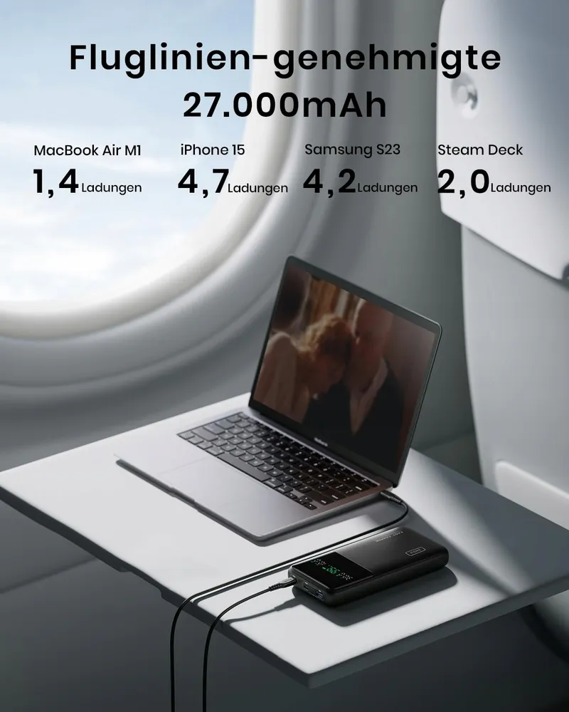INIU Powerbank 27000mAh 140W USB-C Telefoon Laptop — foto 4