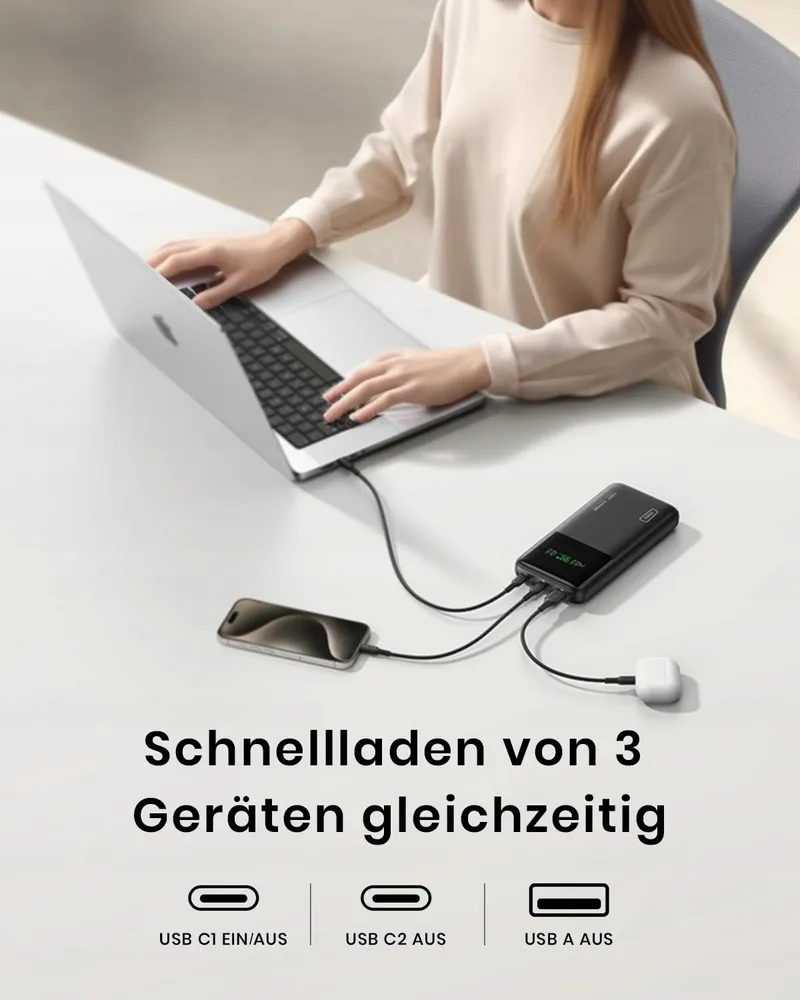 INIU Powerbank 27000mAh 140W USB-C Telefoon Laptop — foto 6