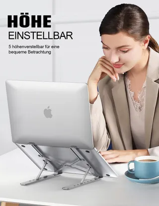 BABACOM Aluminium Laptopstandaard Verstelbaar Compatibel MacBook — miniatuur 2