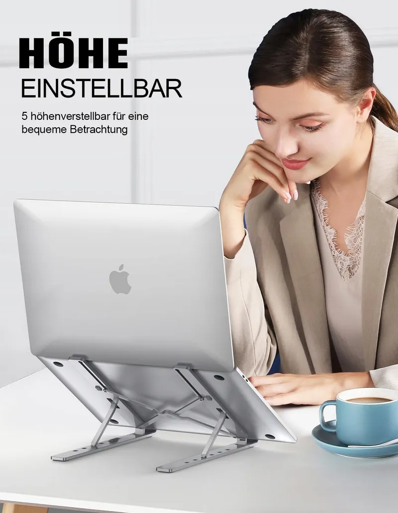 BABACOM Aluminium Laptopstandaard Verstelbaar Compatibel MacBook — foto 2