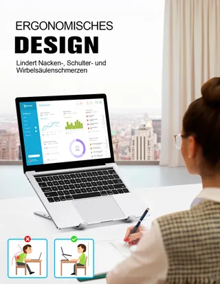 BABACOM Aluminium Laptopstandaard Verstelbaar Compatibel MacBook — miniatuur 3