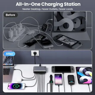 FEOB 200W USB-C Oplader GaN III 8-Poorts Snellader — miniatuur 7
