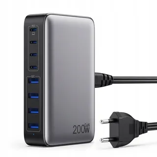 FEOB 200W USB-C Oplader GaN III 8-Poorts Snellader — miniatuur 1