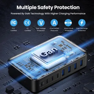 FEOB 200W USB-C Oplader GaN III 8-Poorts Snellader — miniatuur 5