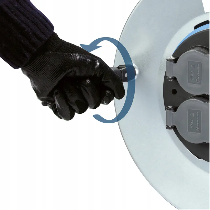 ELECTRALINE Metalen Kabelhaspel 4 Stopcontacten IP44 Bouwplaats — foto 3