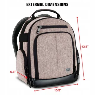 USA GEAR Camerarugzak DSLR Verstelbare Scheidingswanden Bruin — miniatuur 4
