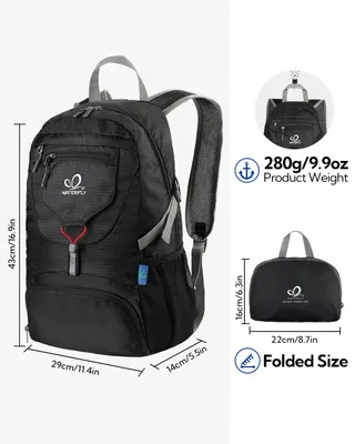 WATERFLY Ultralichte Opvouwbare Rugzak 20L Wandelen Uniseks — miniatuur 3
