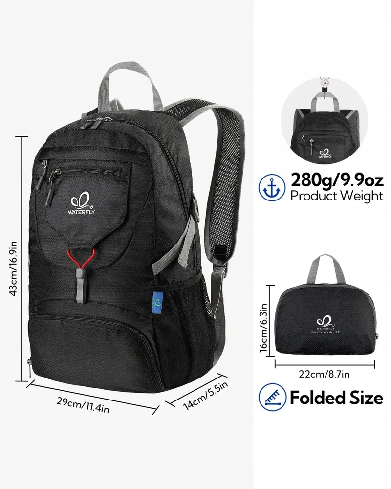 WATERFLY Ultralichte Opvouwbare Rugzak 20L Wandelen Uniseks — foto 3