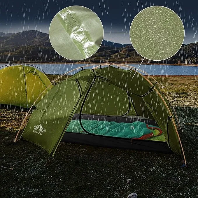 NIGHT CAT Kampeertent 2 Personen Waterdicht Licht Trekking Tuin — foto 9