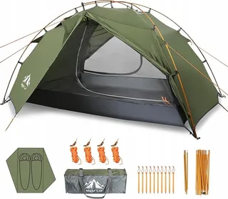 NIGHT CAT Kampeertent 2 Personen Waterdicht Licht Trekking Tuin — miniatuur 8