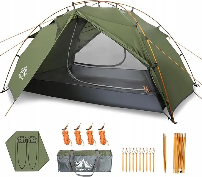 NIGHT CAT Kampeertent 2 Personen Waterdicht Licht Trekking Tuin — foto 8