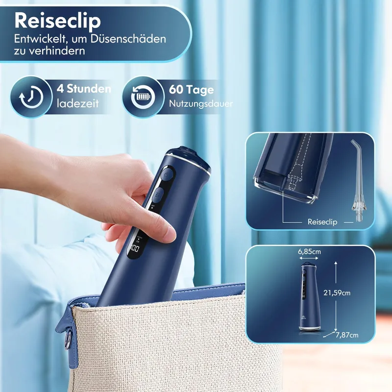 DADA-TECH Monddouche Draadloos 4 Modi 7 Sproeiers 300M Blauw — foto 6