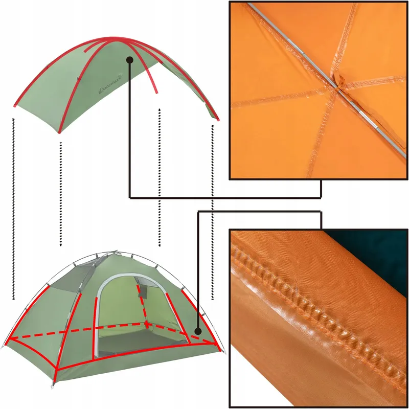 CLOSTNATURE Koepeltent 4 Personen Waterdicht Licht Camping — foto 6