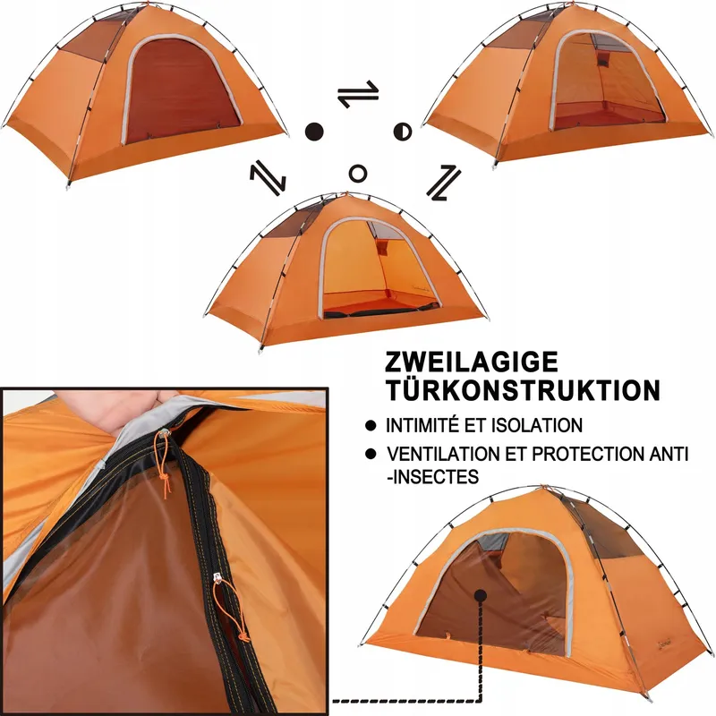 CLOSTNATURE Koepeltent 4 Personen Waterdicht Licht Camping — foto 3