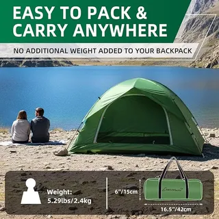 CLOSTNATURE Koepeltent 4 Personen Waterdicht Licht Camping — miniatuur 10