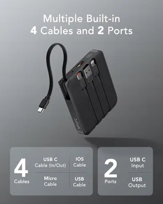 VRURC Powerbank 10000mAh USB C Snelladen Voor iPhone Samsung — miniatuur 2