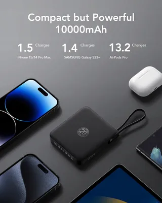 VRURC Powerbank 10000mAh USB C Snelladen Voor iPhone Samsung — miniatuur 5