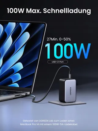UGREEN Nexode X USB C Oplader 100W Mini GaN 3-Poorts — miniatuur 2
